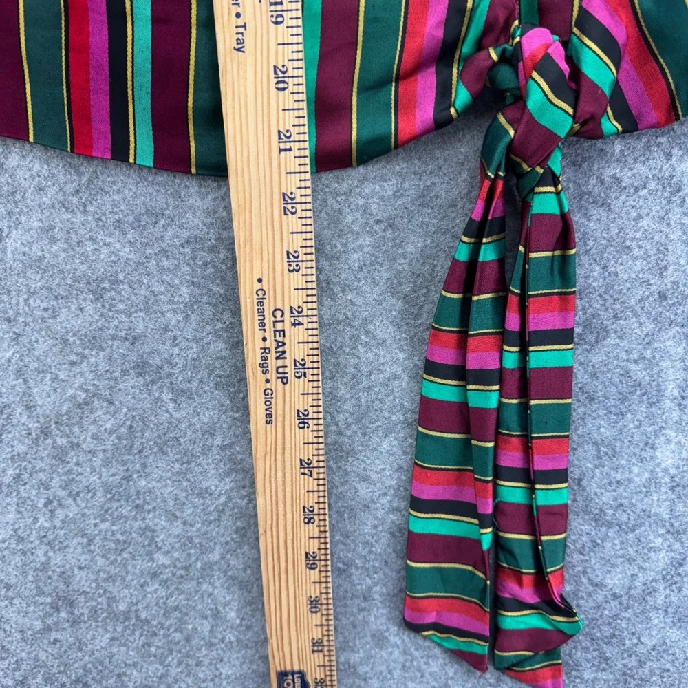 TRINA TURK Women On the Rocks Stripe Boat Neck Top Size S Red Pink Holiday Party - Picture 10 of 12